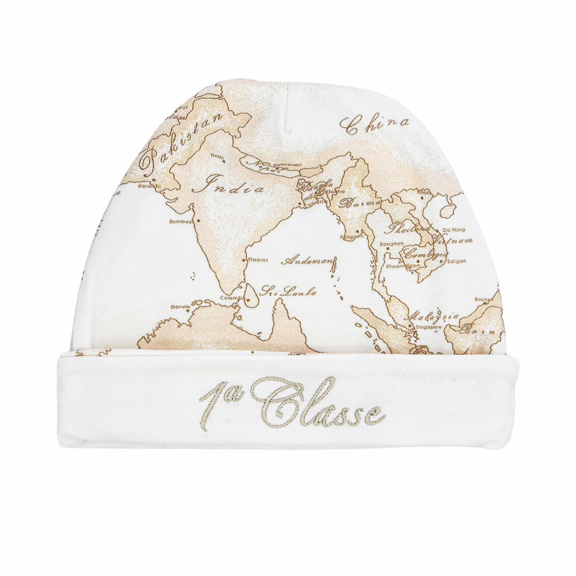 Alviero Martini Kids Ivory & Beige Geo Map Baby grow Set