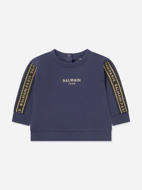 Balmain Baby Logo Sweatshirt in Navy