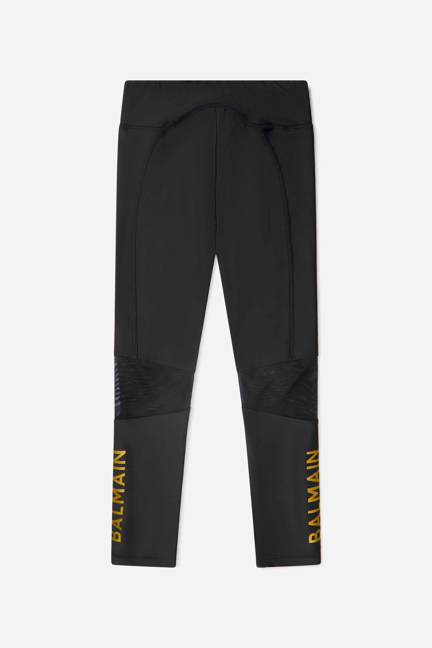 Balmain Girls Mesh Insert Leggings
