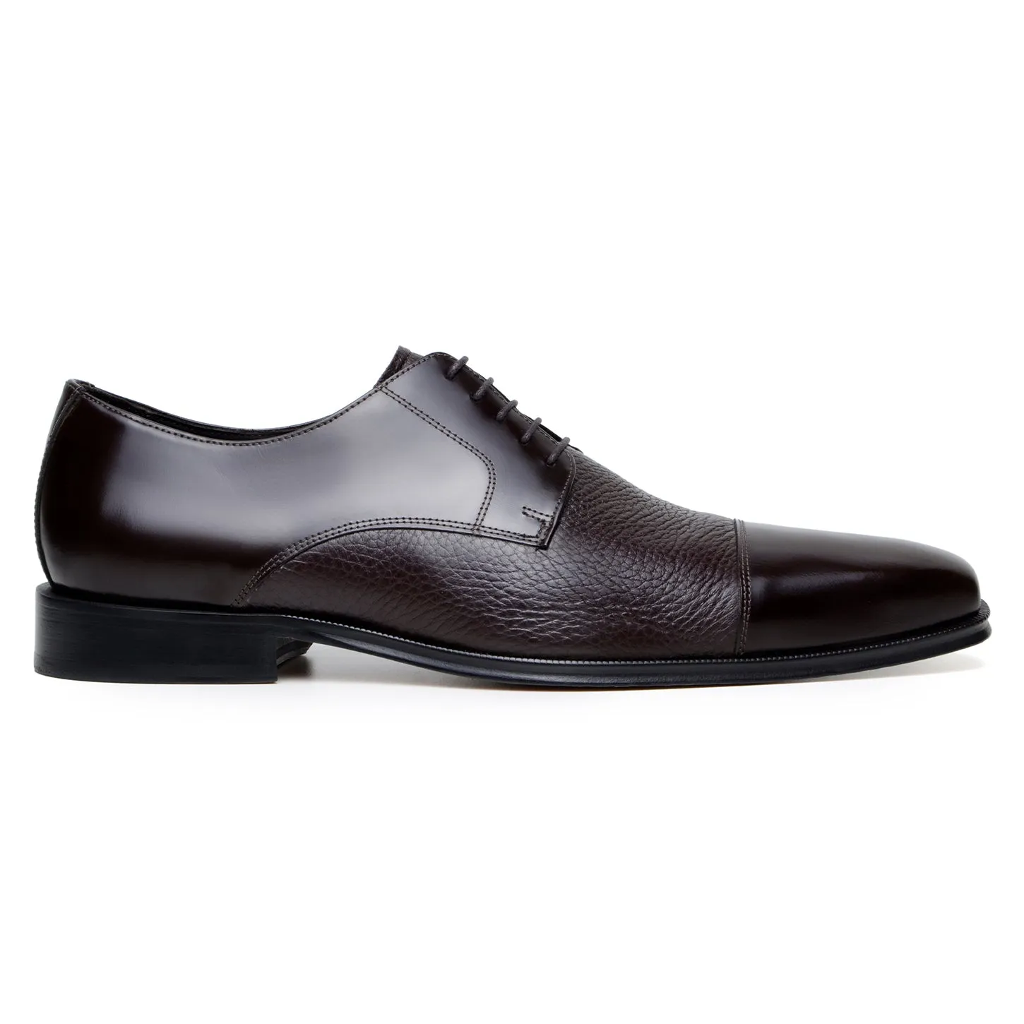Belvedere Exotic Skin Shoes Belvedere Alexander in Brown Premium Italian Deerskin Leather Oxfords