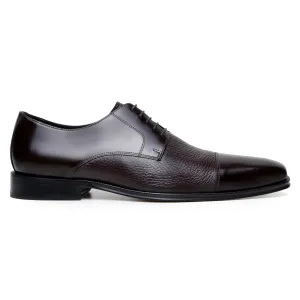 Belvedere Exotic Skin Shoes Belvedere Alexander in Brown Premium Italian Deerskin Leather Oxfords