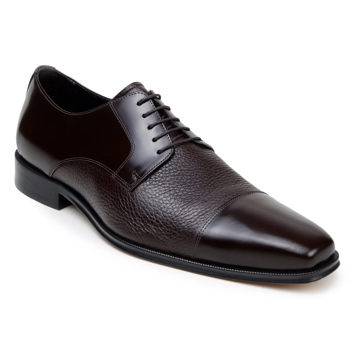Belvedere Exotic Skin Shoes Belvedere Alexander in Brown Premium Italian Deerskin Leather Oxfords