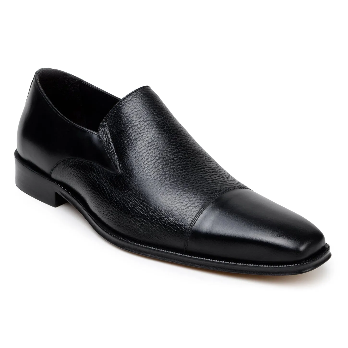 Belvedere Exotic Skin Shoes Belvedere Andreo in Black Premium Italian Deerskin & Nappa Leather Slip-Ons