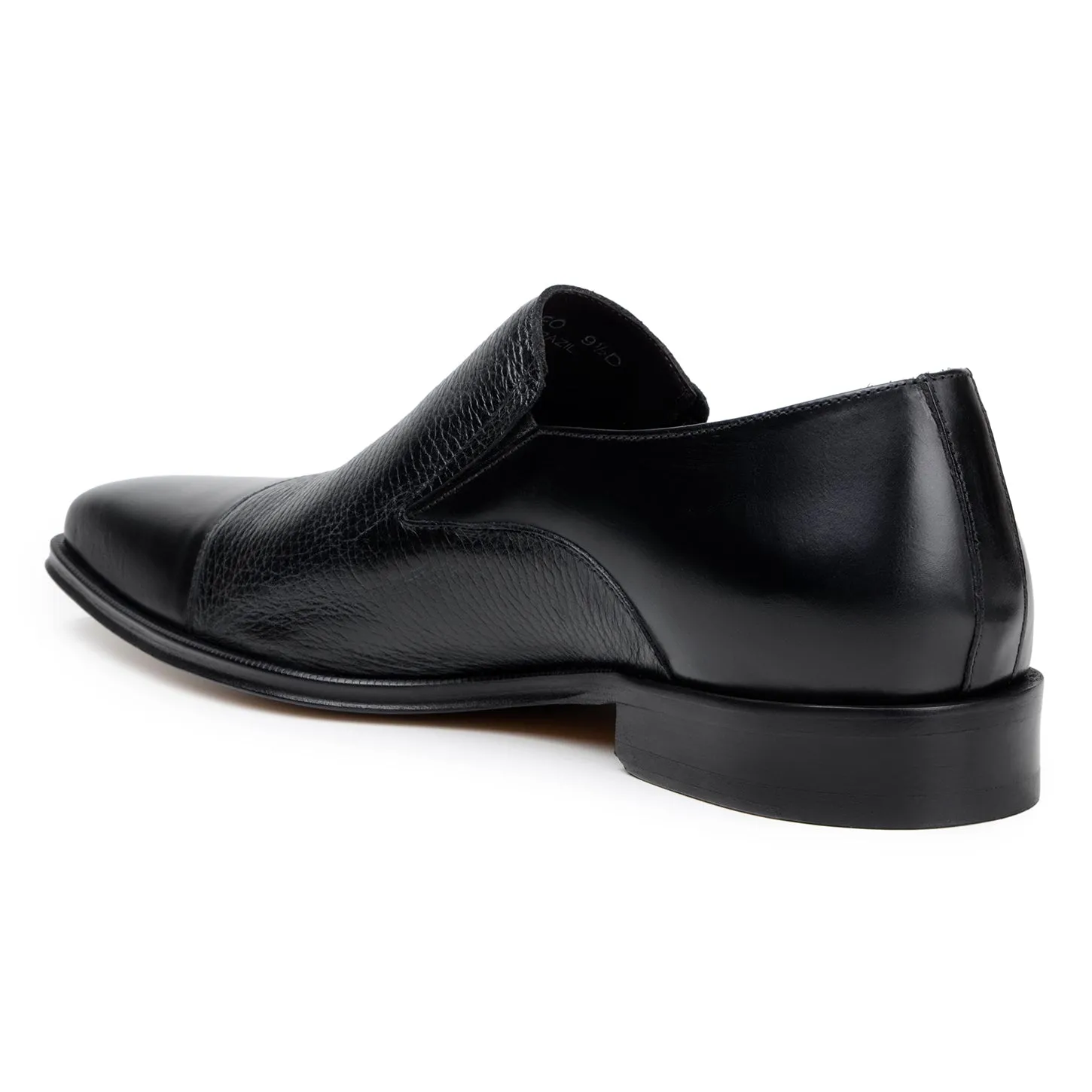 Belvedere Exotic Skin Shoes Belvedere Andreo in Black Premium Italian Deerskin & Nappa Leather Slip-Ons