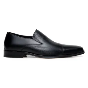 Belvedere Exotic Skin Shoes Belvedere Andreo in Black Premium Italian Deerskin & Nappa Leather Slip-Ons