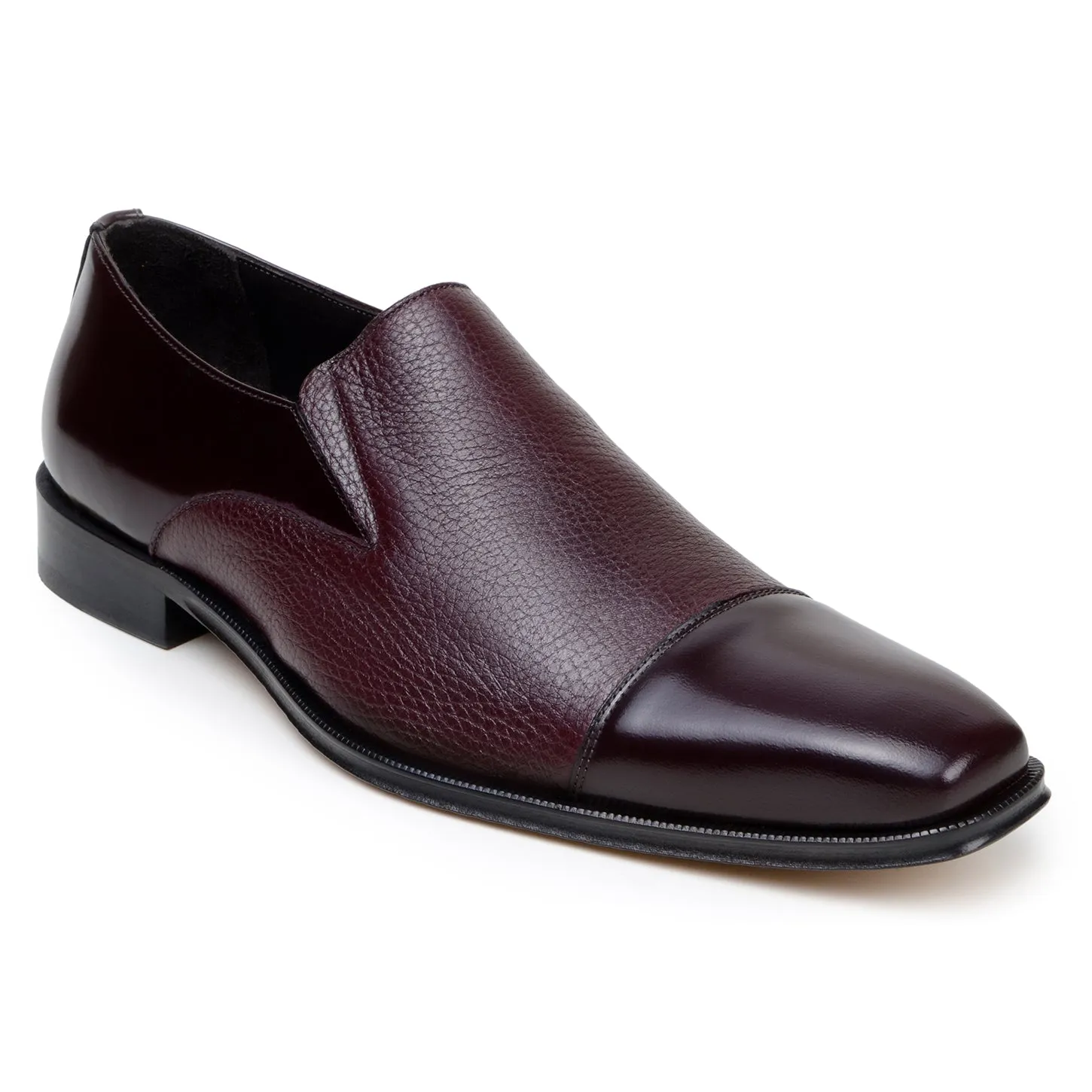 Belvedere Exotic Skin Shoes Belvedere Andreo in Burgundy Premium Italian Deerskin & Nappa Leather Slip-Ons