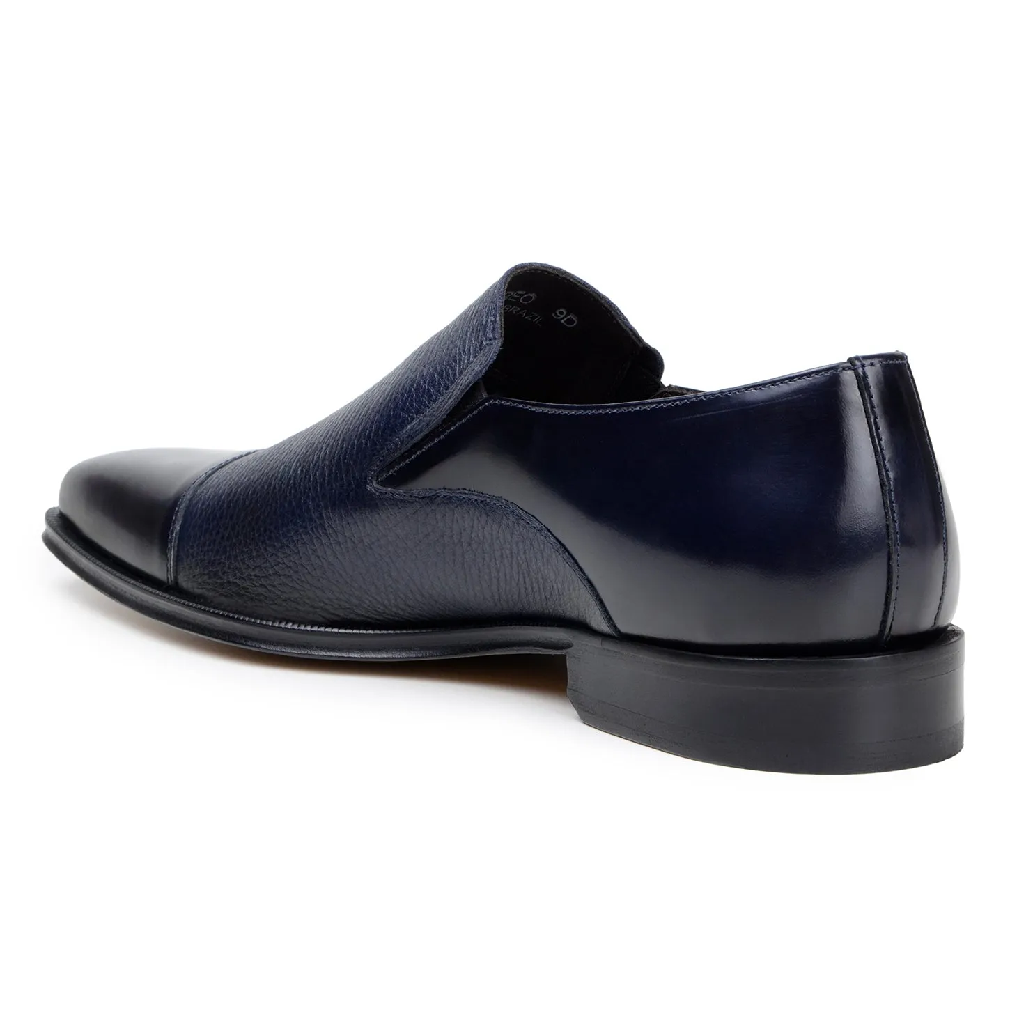 Belvedere Exotic Skin Shoes Belvedere Andreo in Navy Premium Italian Deerskin & Nappa Leather Slip-Ons