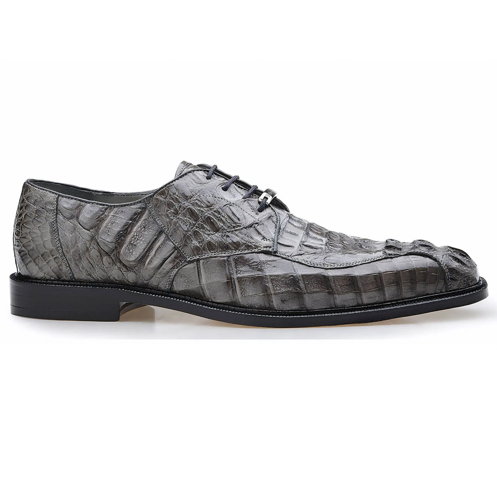 Belvedere Exotic Skin Shoes Belvedere Chapo in Gray Caiman Alligator Oxfords