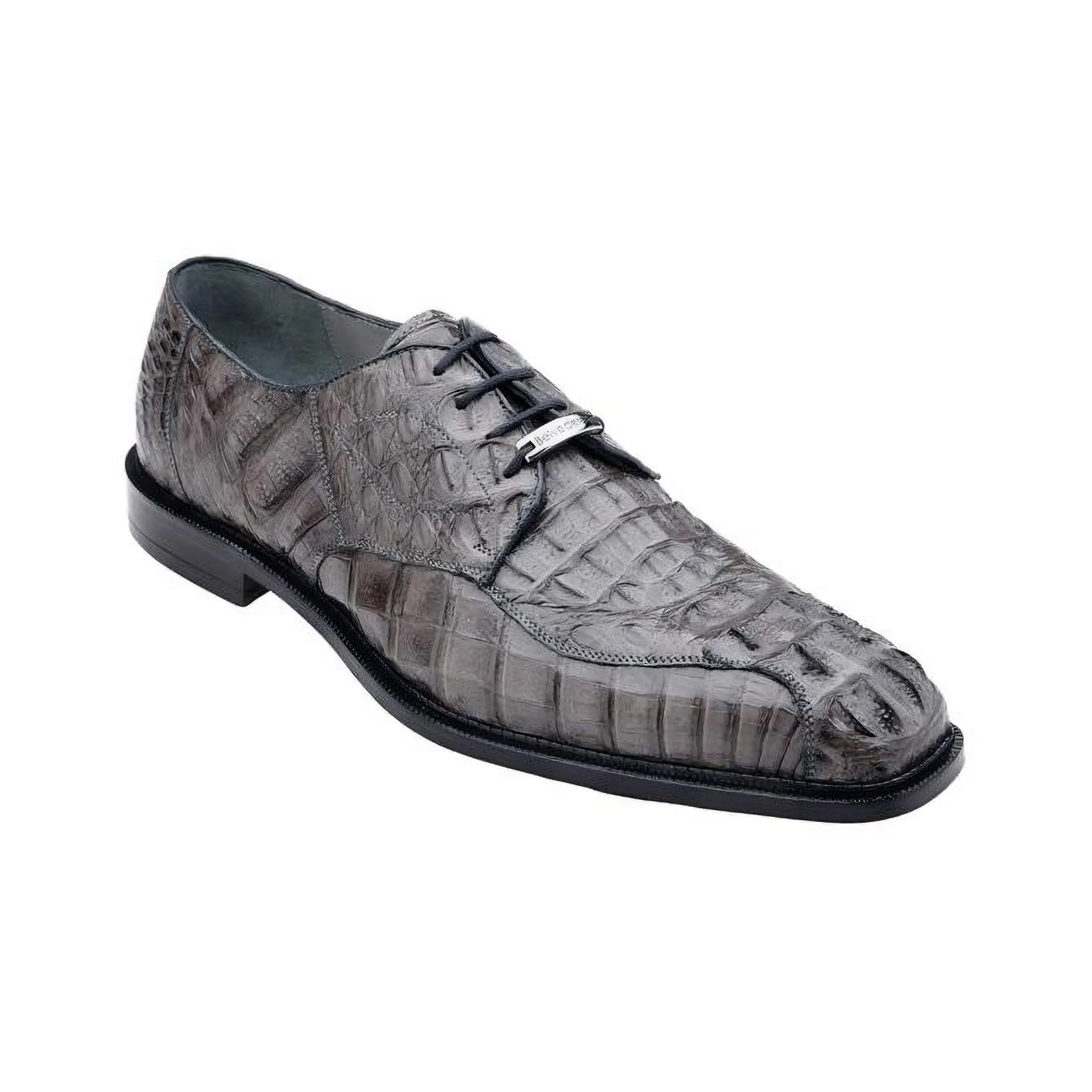 Belvedere Exotic Skin Shoes Belvedere Chapo in Gray Caiman Alligator Oxfords