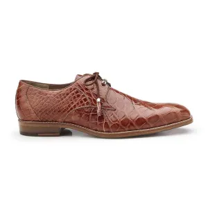 Belvedere Exotic Skin Shoes Belvedere Lago in Cognac Genuine Alligator Oxfords