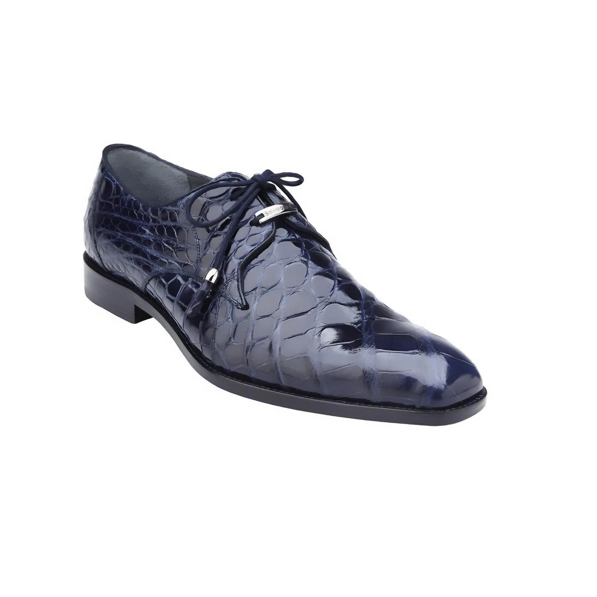 Belvedere Exotic Skin Shoes Belvedere Lago in Navy Genuine Alligator Oxfords