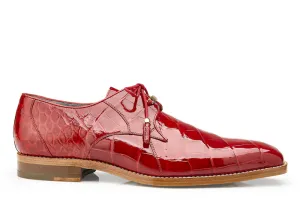 Belvedere Exotic Skin Shoes Belvedere Lago in Red Genuine Alligator Oxfords