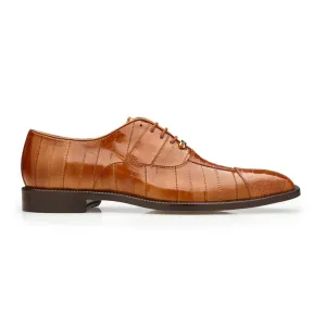 Belvedere Exotic Skin Shoes Belvedere Mare in Camel Genuine Ostrich & Eel Oxfords