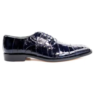 Belvedere Exotic Skin Shoes Belvedere Mare in Navy Genuine Ostrich & Eel Oxfords