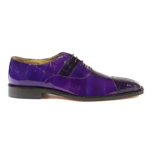 Belvedere Exotic Skin Shoes Belvedere Mare in Purple Genuine Ostrich & Eel Oxfords