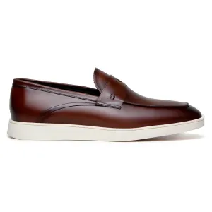 Belvedere Exotic Skin Shoes Belvedere Maurizio in Cognac Nappa Leather Hybrid Penny Loafer