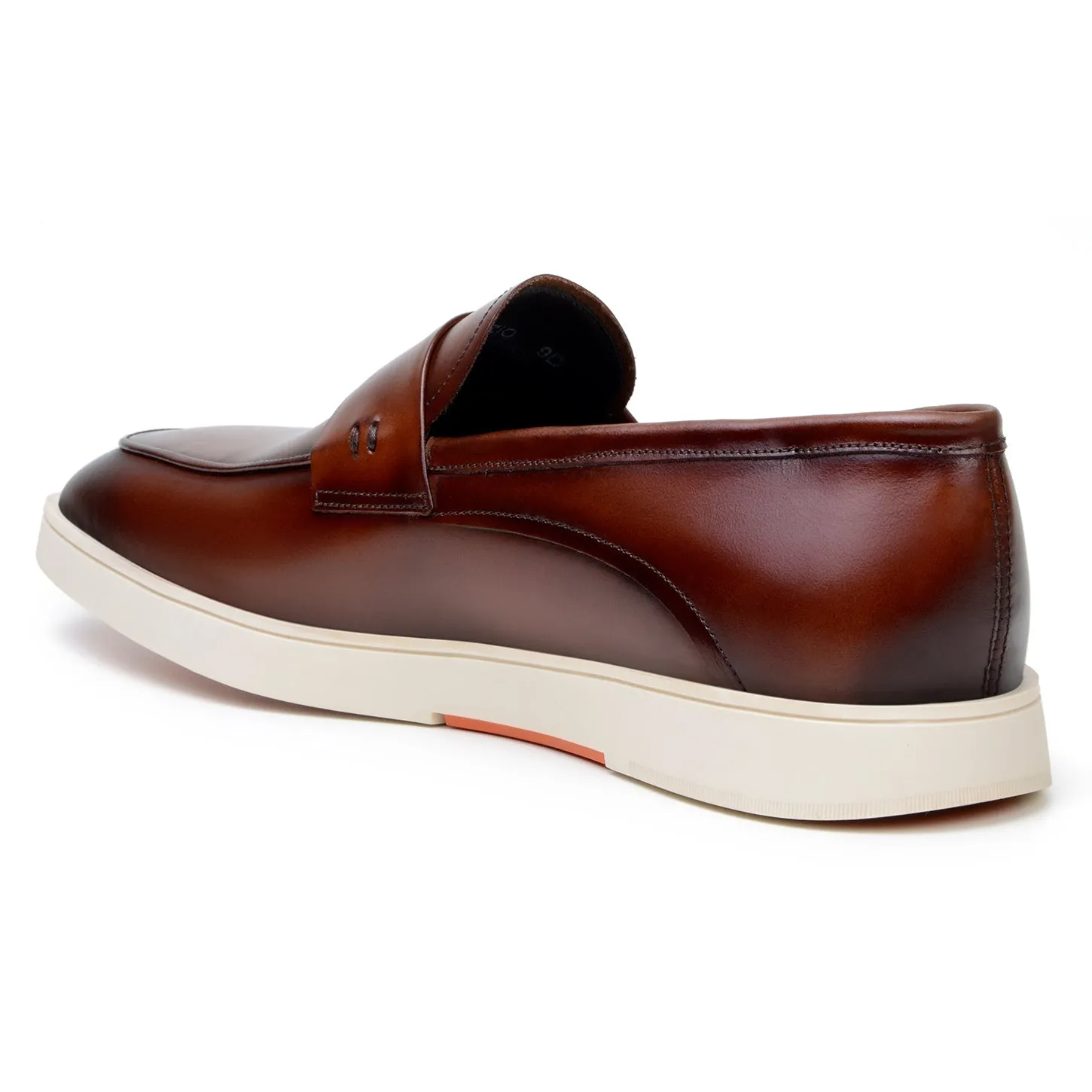 Belvedere Exotic Skin Shoes Belvedere Maurizio in Cognac Nappa Leather Hybrid Penny Loafer