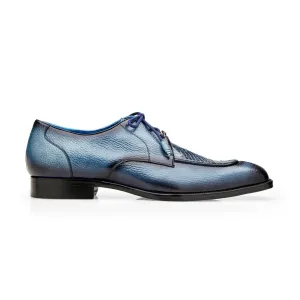 Belvedere Exotic Skin Shoes Belvedere Primo in Antique Blue Safari Alligator & Leather Oxfords