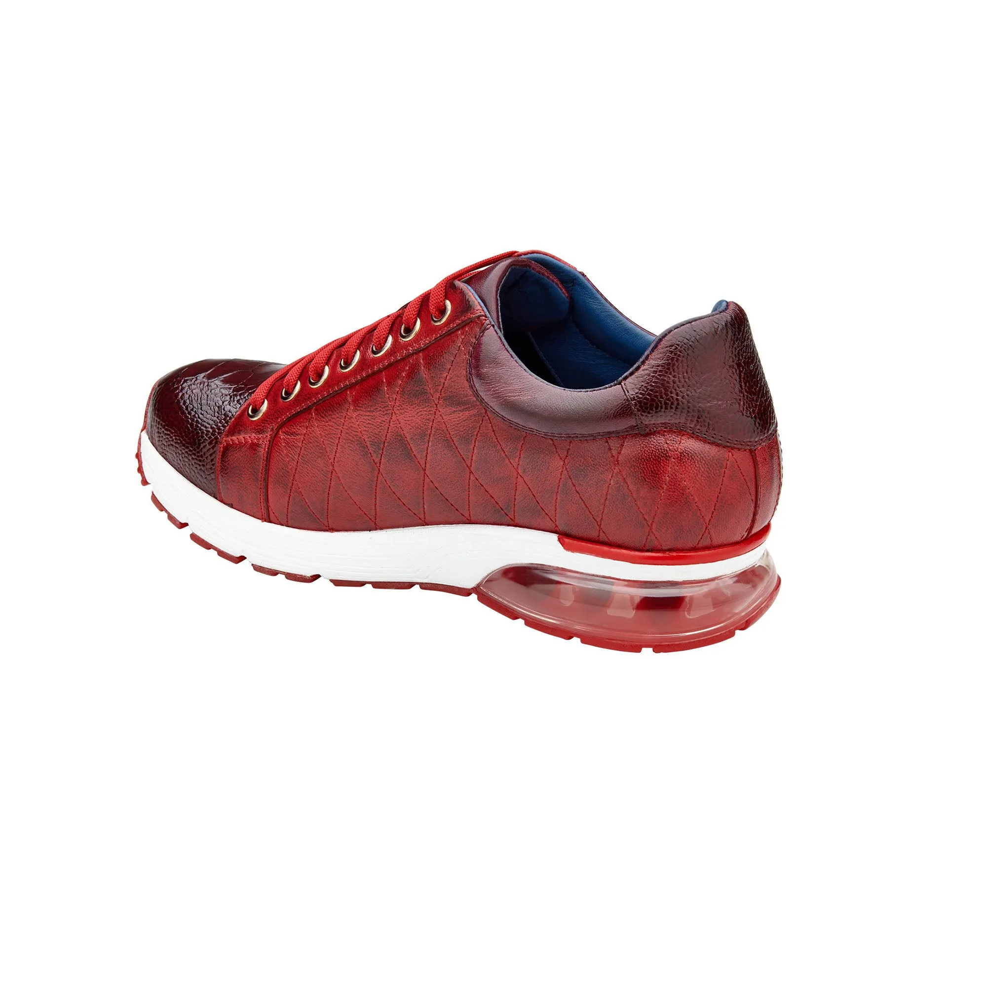 Belvedere Exotic Skin Shoes Belvedere Sacco in Burgundy / Antique Cherry Ostrich Leg Sneakers