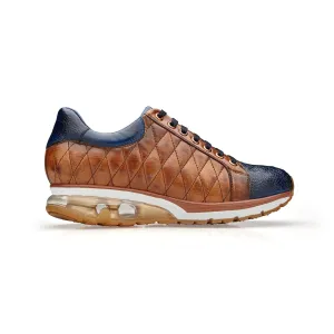 Belvedere Exotic Skin Shoes Belvedere Sacco in Navy / Antique Saddle Ostrich Leg Sneakers