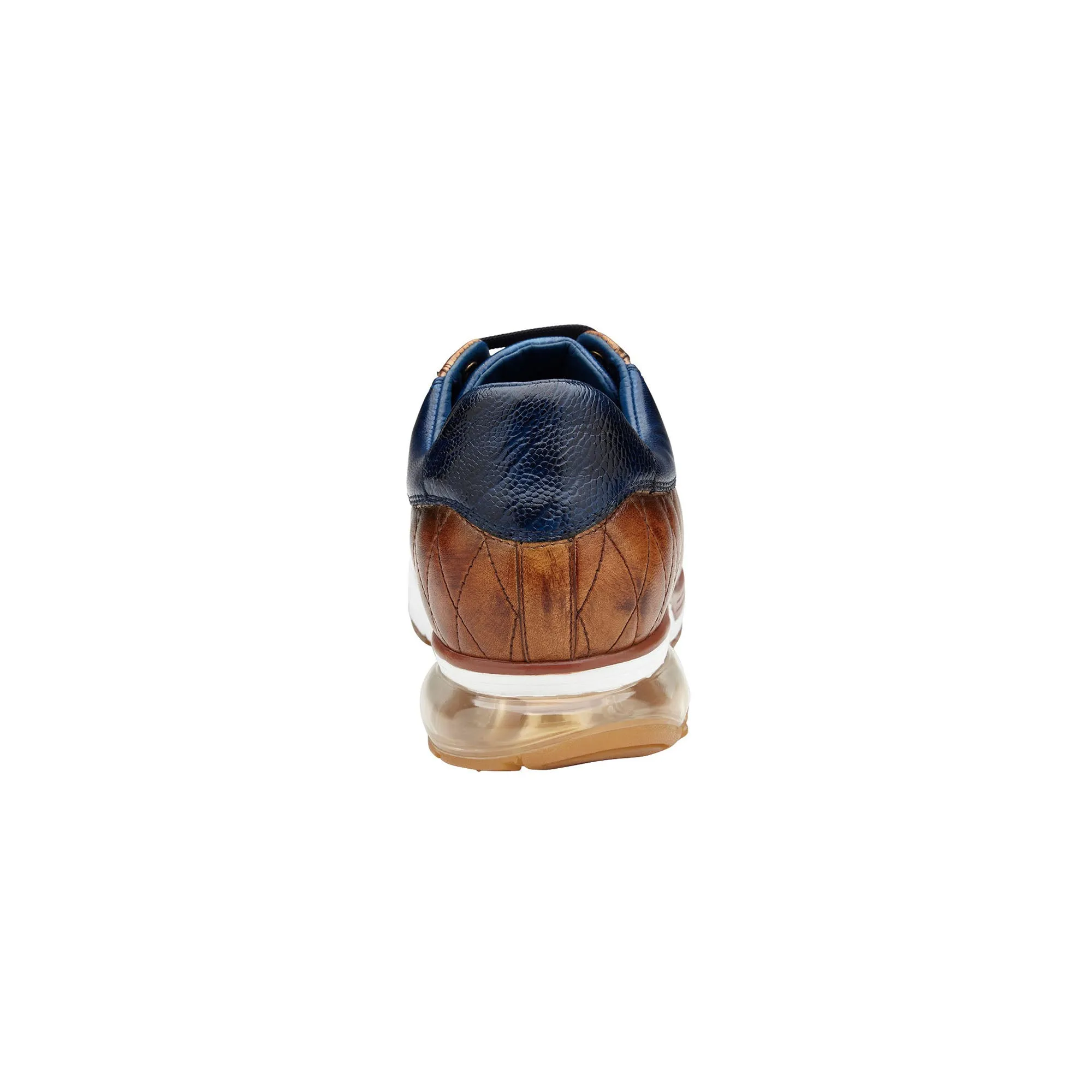 Belvedere Exotic Skin Shoes Belvedere Sacco in Navy / Antique Saddle Ostrich Leg Sneakers