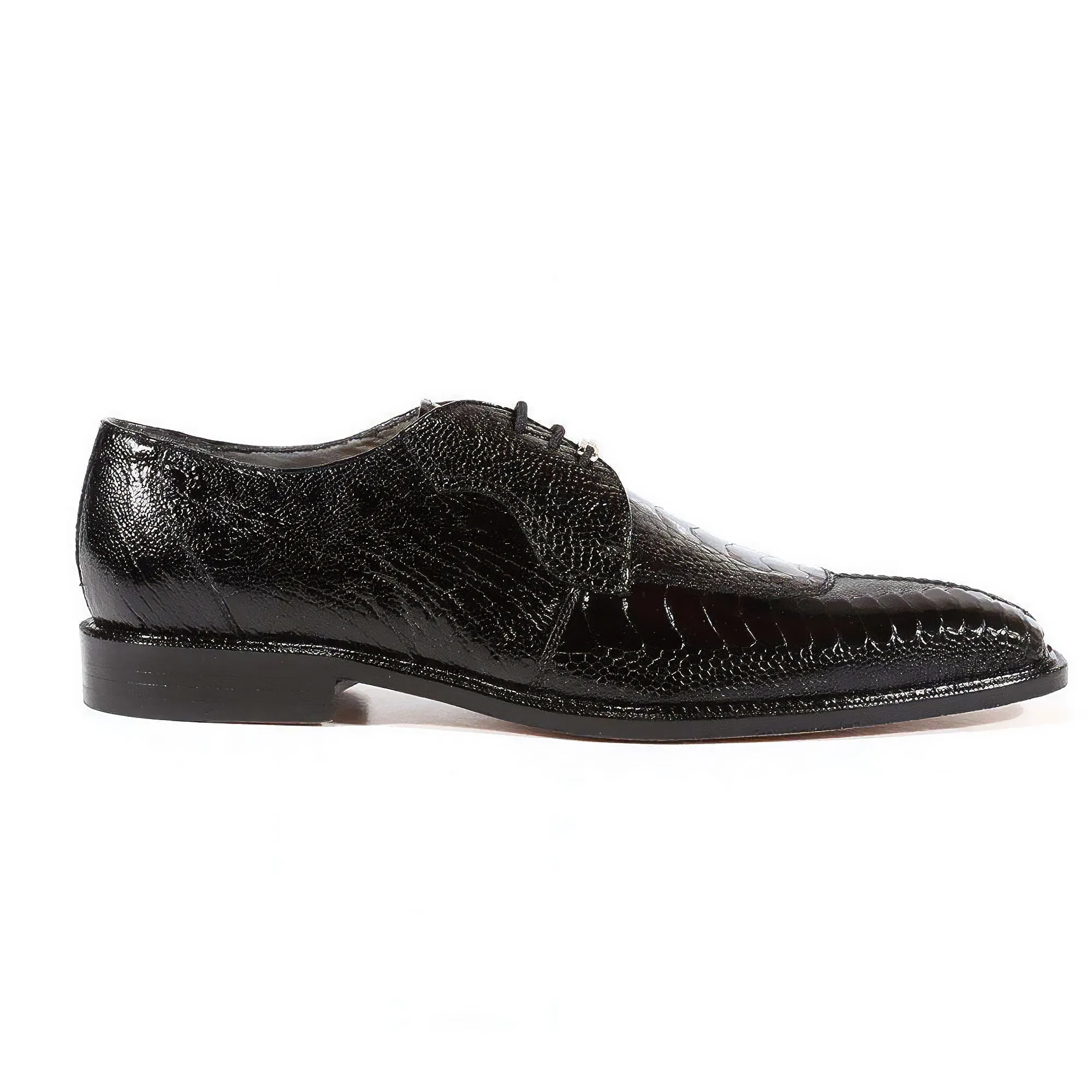 Belvedere Exotic Skin Shoes Belvedere Siena in Black Genuine Ostrich Leg Oxfords