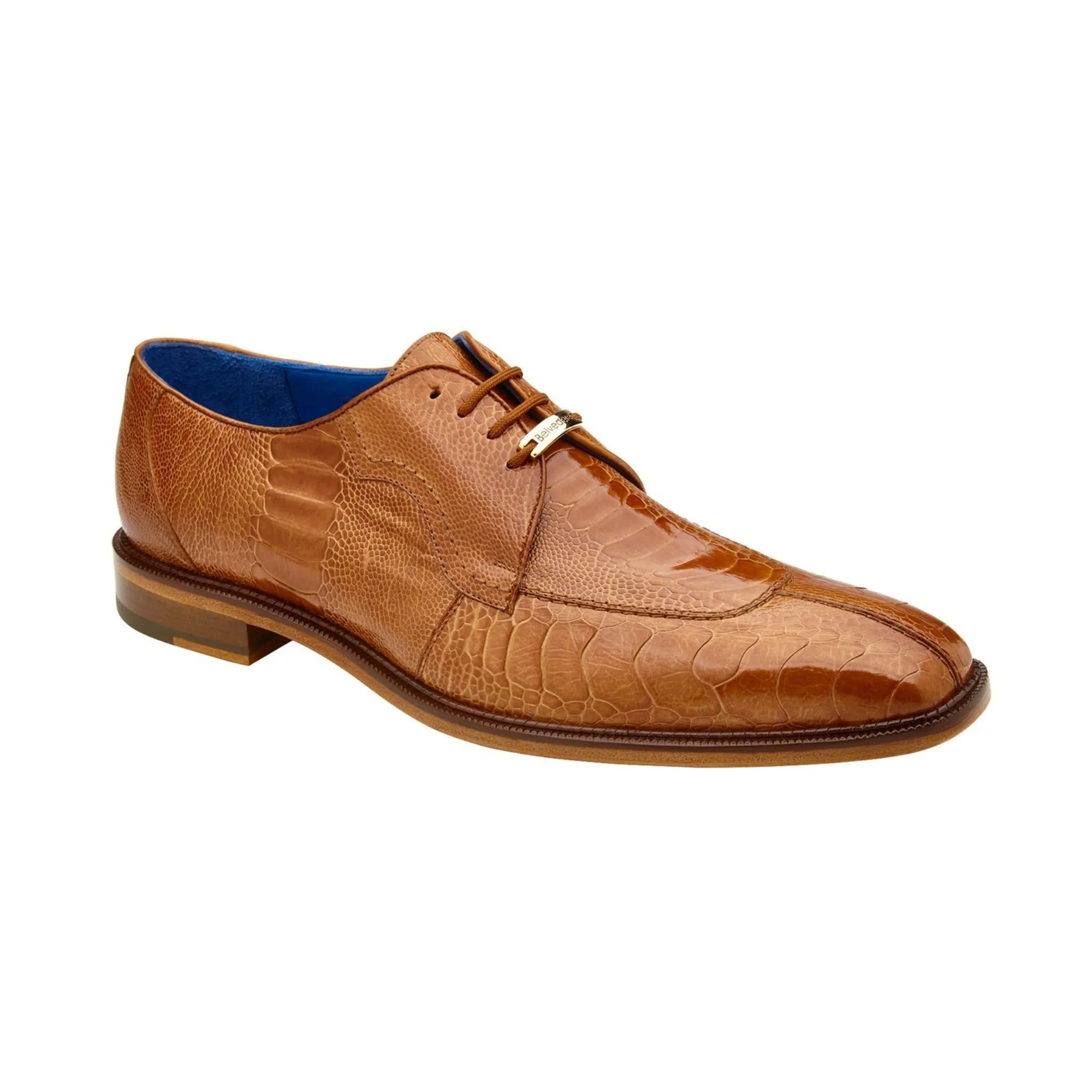 Belvedere Exotic Skin Shoes Belvedere Siena in Burned Amber Genuine Ostrich Leg Oxfords