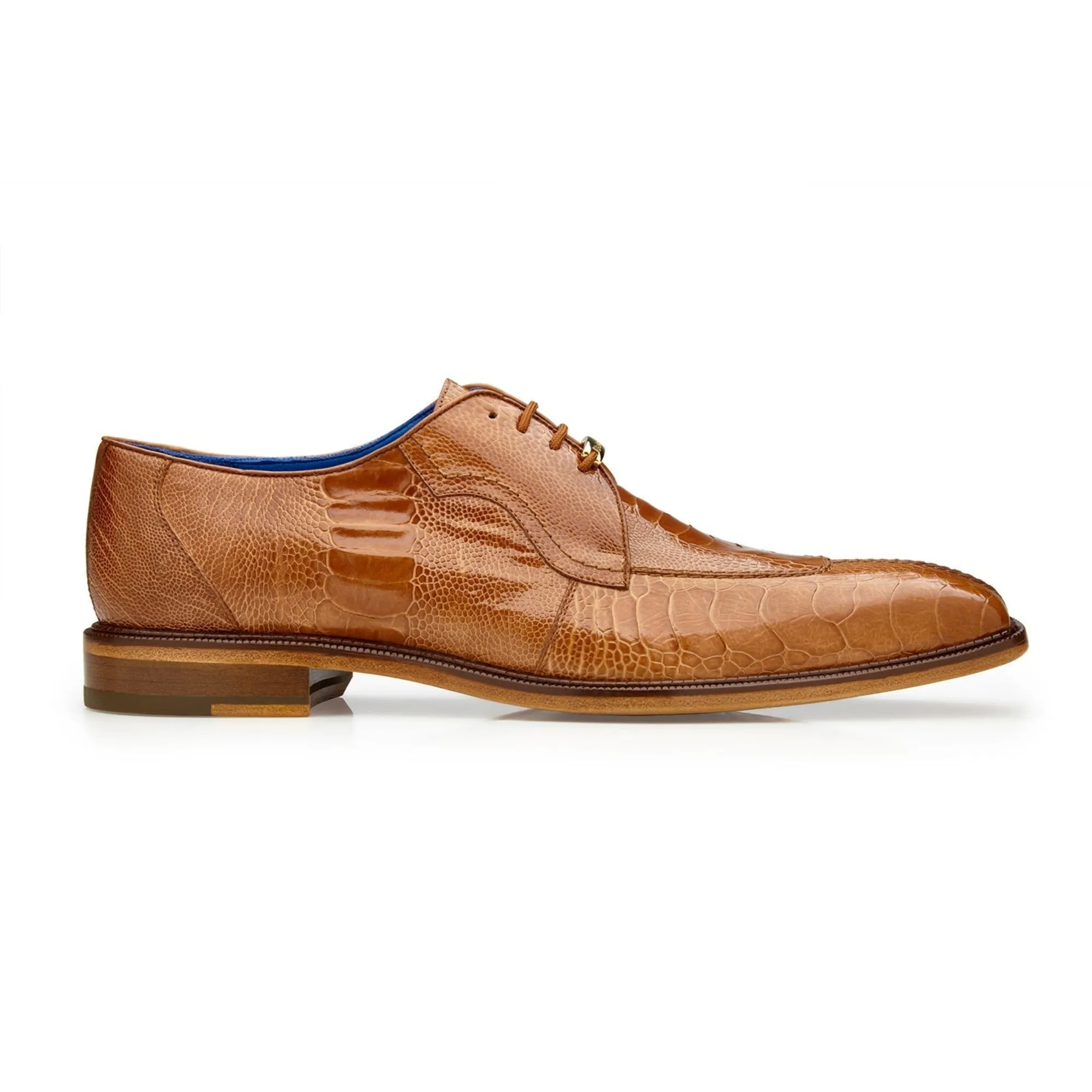 Belvedere Exotic Skin Shoes Belvedere Siena in Burned Amber Genuine Ostrich Leg Oxfords