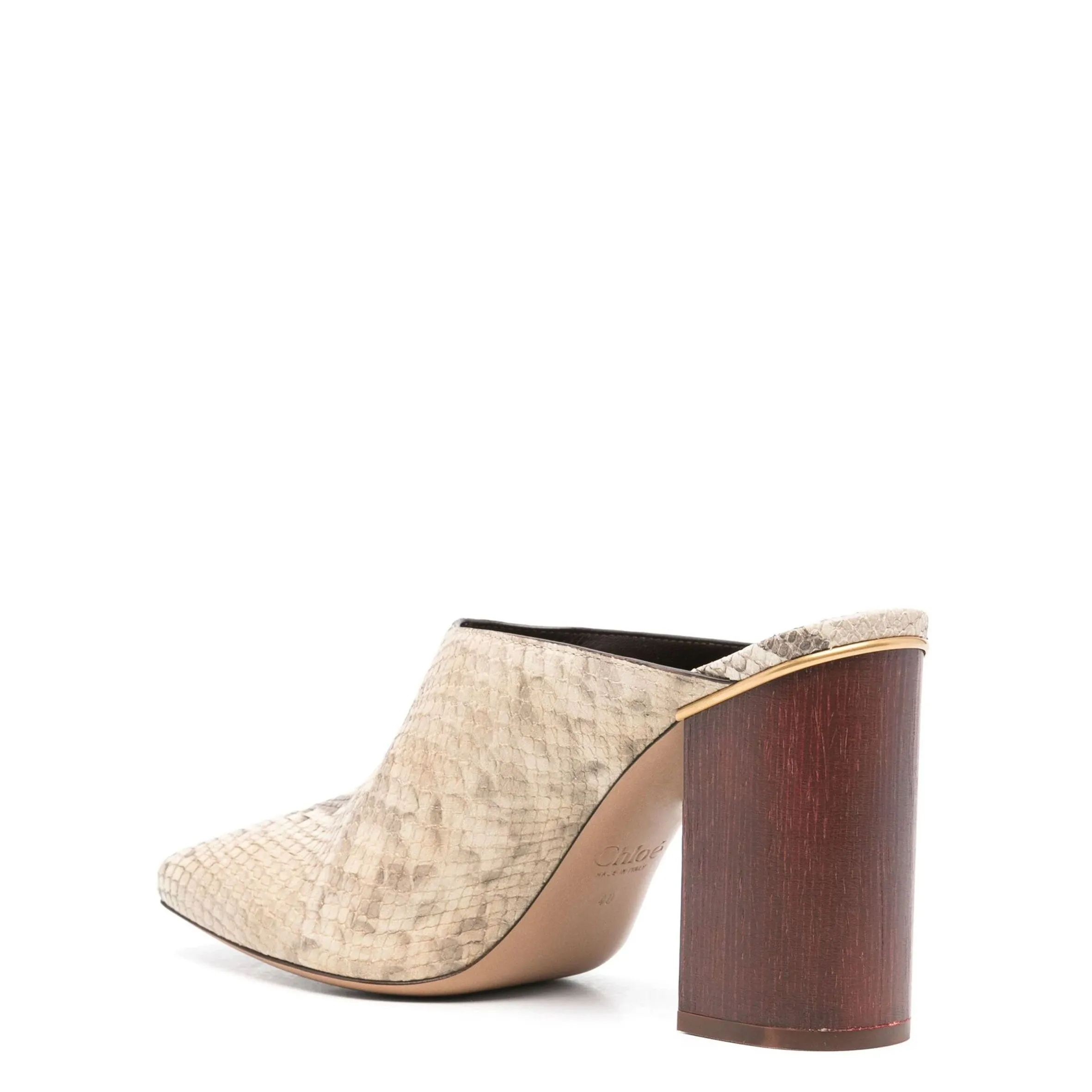 Chloé Shoes Ambre Mule 90, Misty Beige