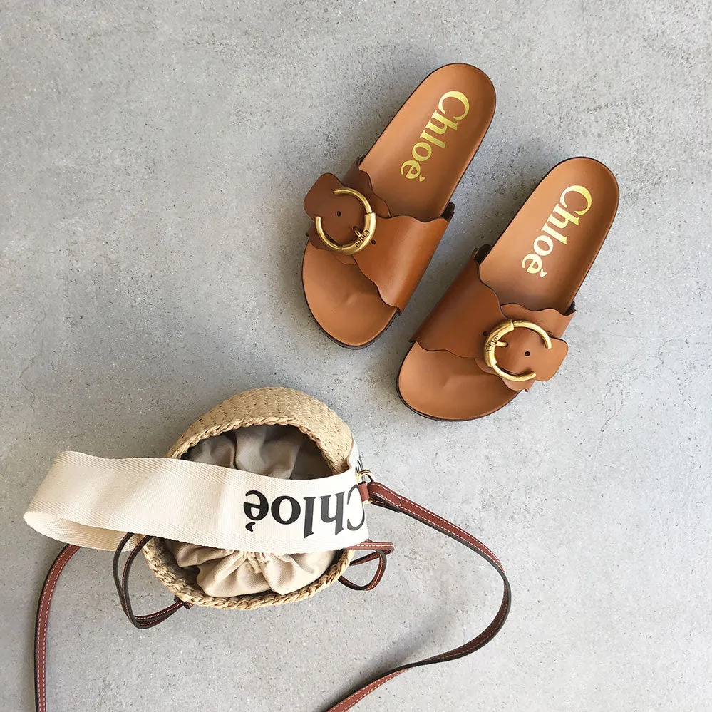 Chloé Shoes Ingrid Flatform Slide, Ochre