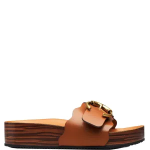 Chloé Shoes Ingrid Flatform Slide, Ochre