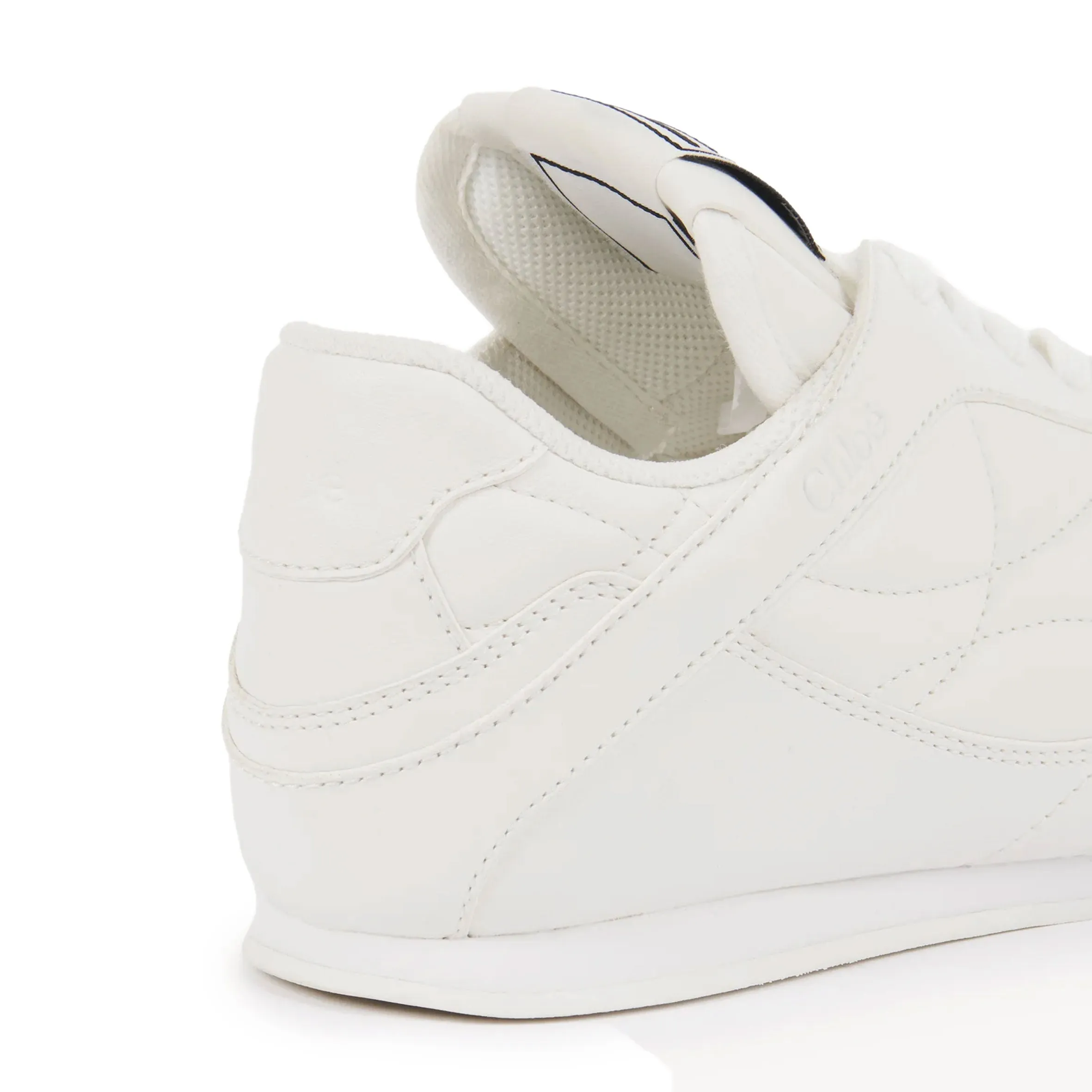 Chloé Shoes Kick Leather Sneakers, White Leather