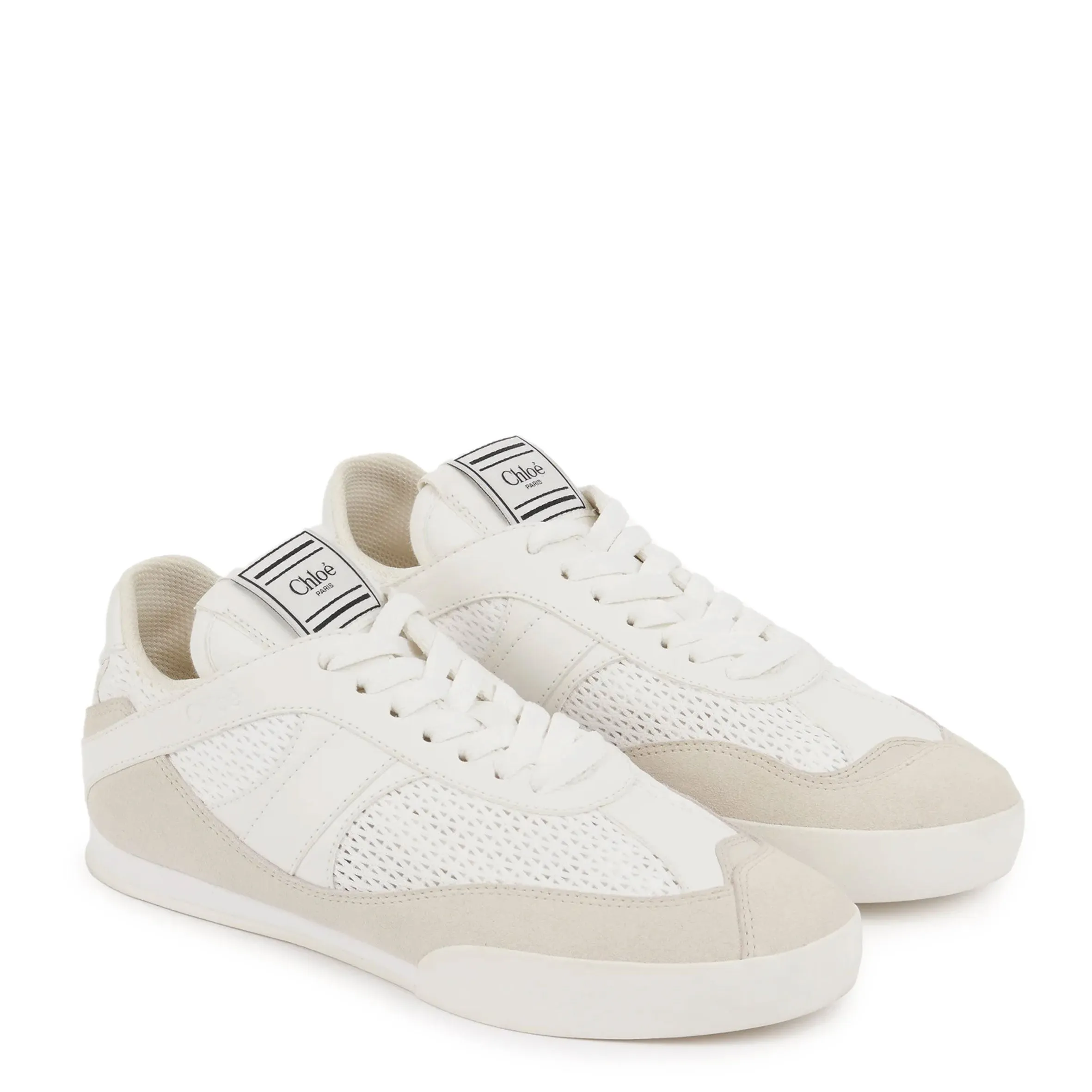 Chloé Shoes Kick Mesh Sneakers, Cloudy