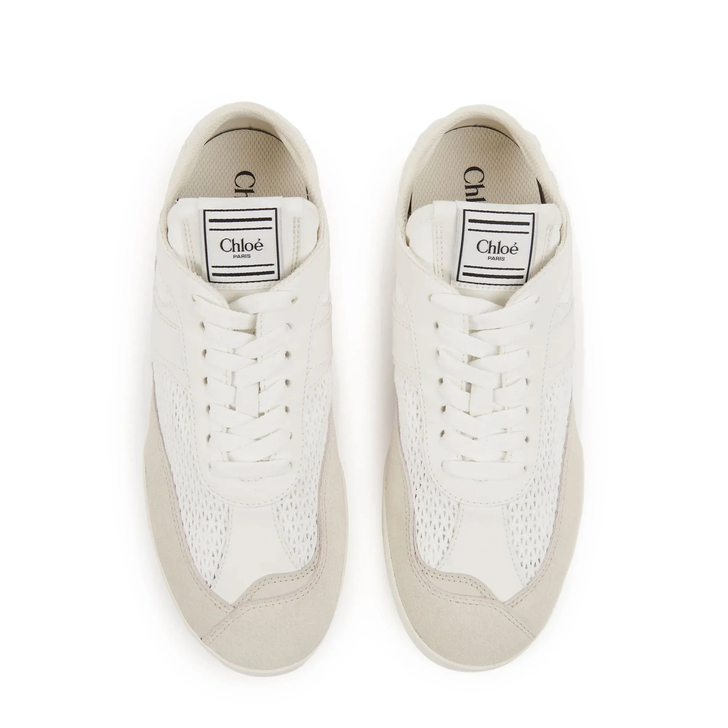 Chloé Shoes Kick Mesh Sneakers, Cloudy