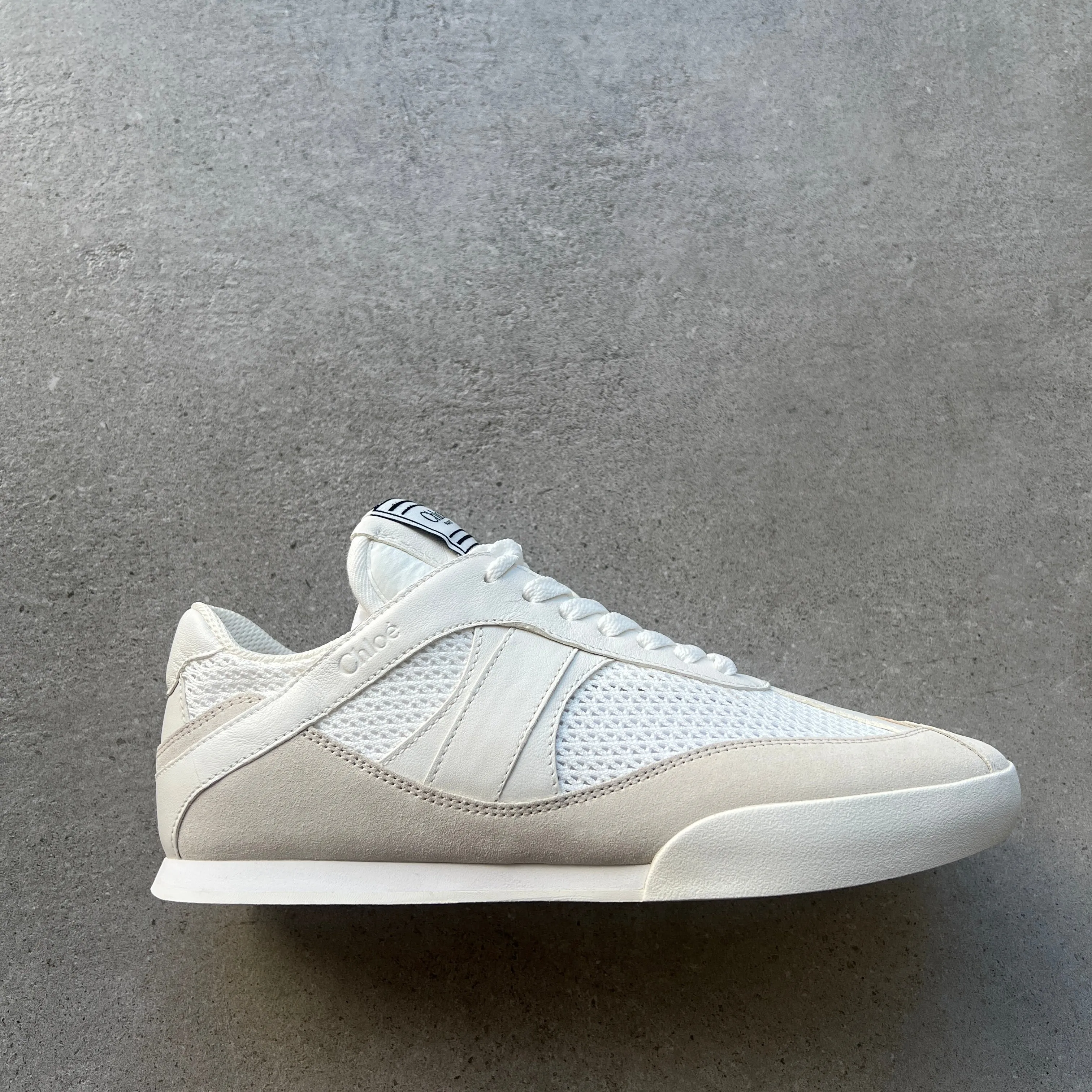 Chloé Shoes Kick Mesh Sneakers, Cloudy