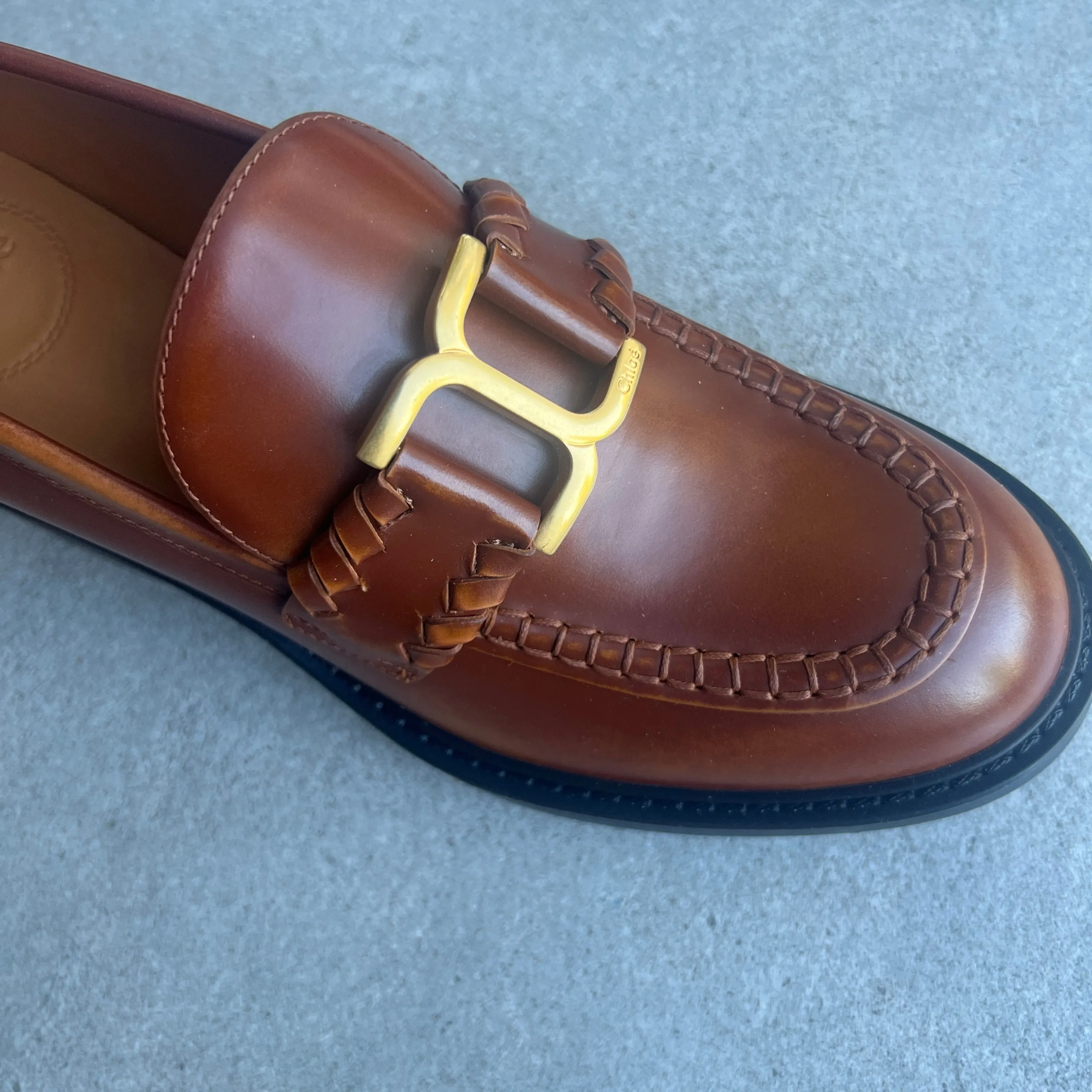Chloé Shoes Marcie 45 Loafer, Tan