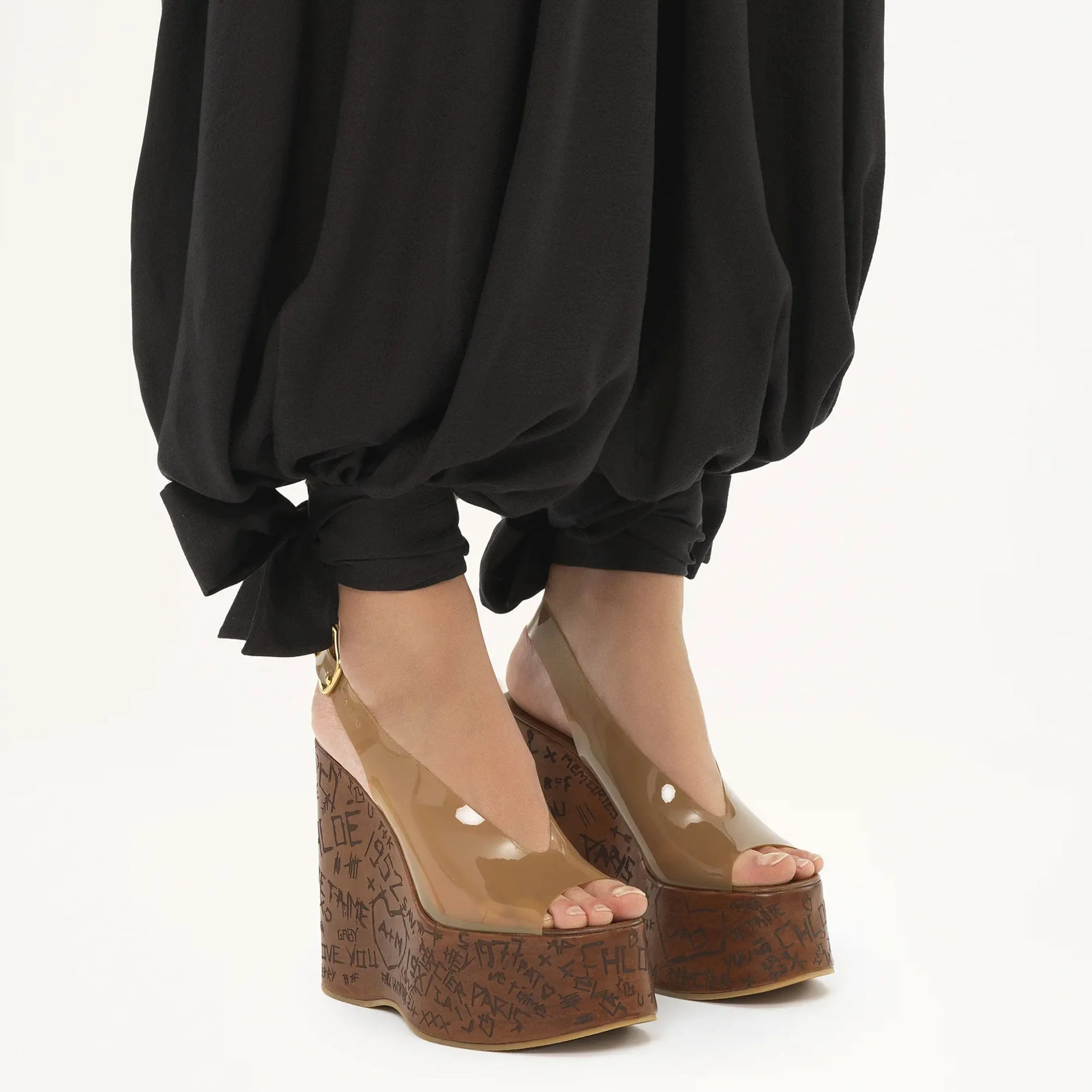 Chloé Shoes Maxime PVC Wedge, Sunny Brown