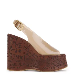 Chloé Shoes Maxime PVC Wedge, Sunny Brown