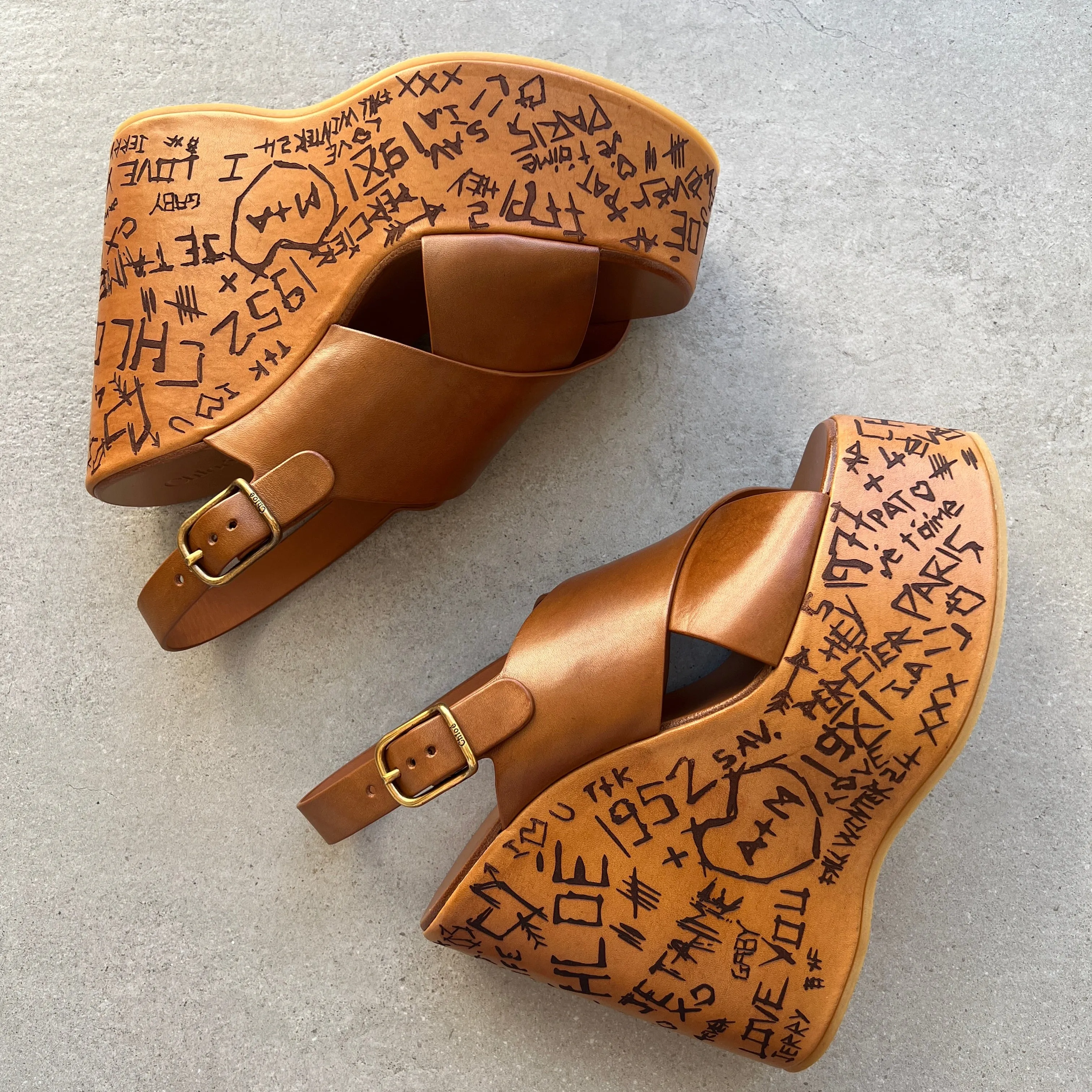 Chloé Shoes Maxime Wedge, Ginger Brown