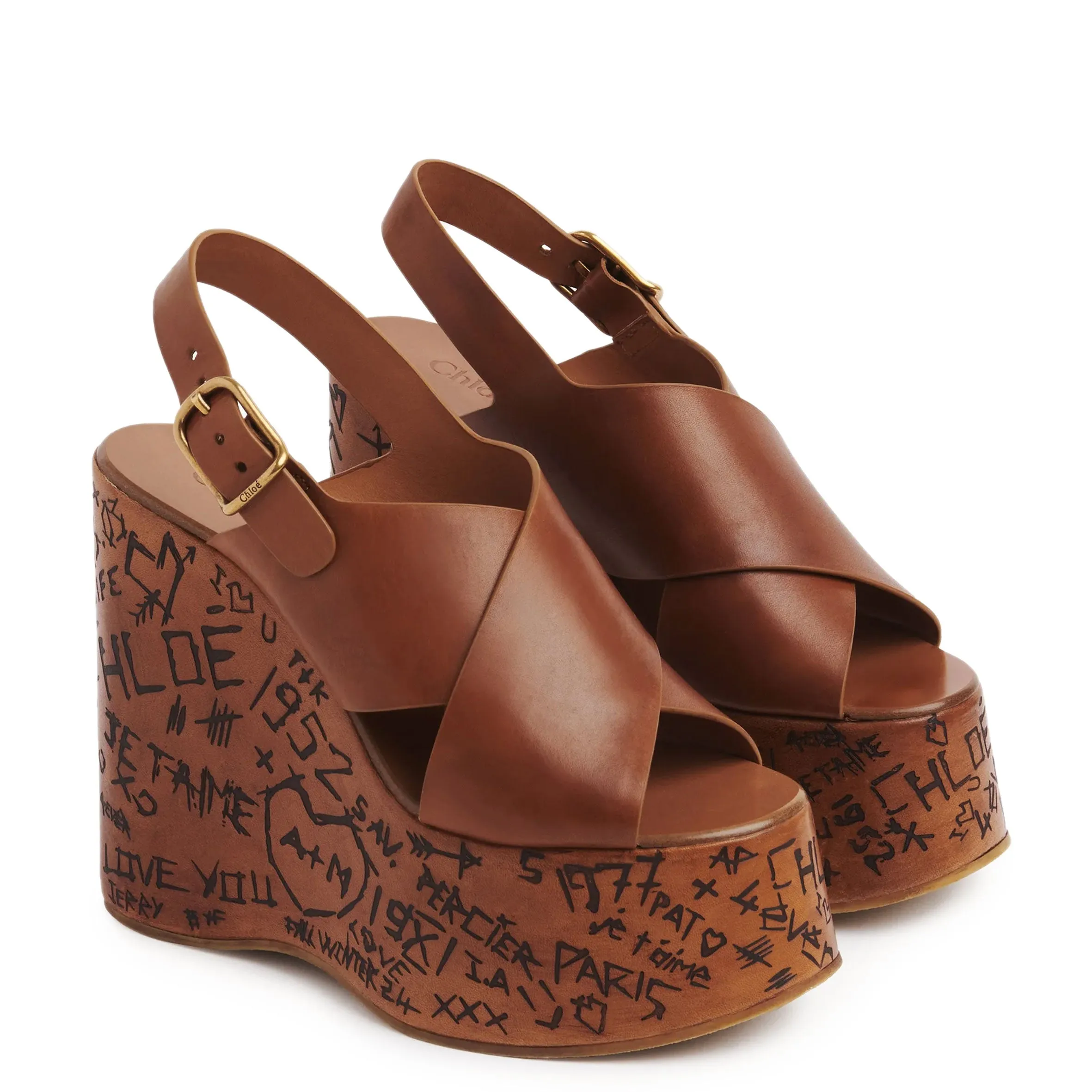 Chloé Shoes Maxime Wedge, Ginger Brown