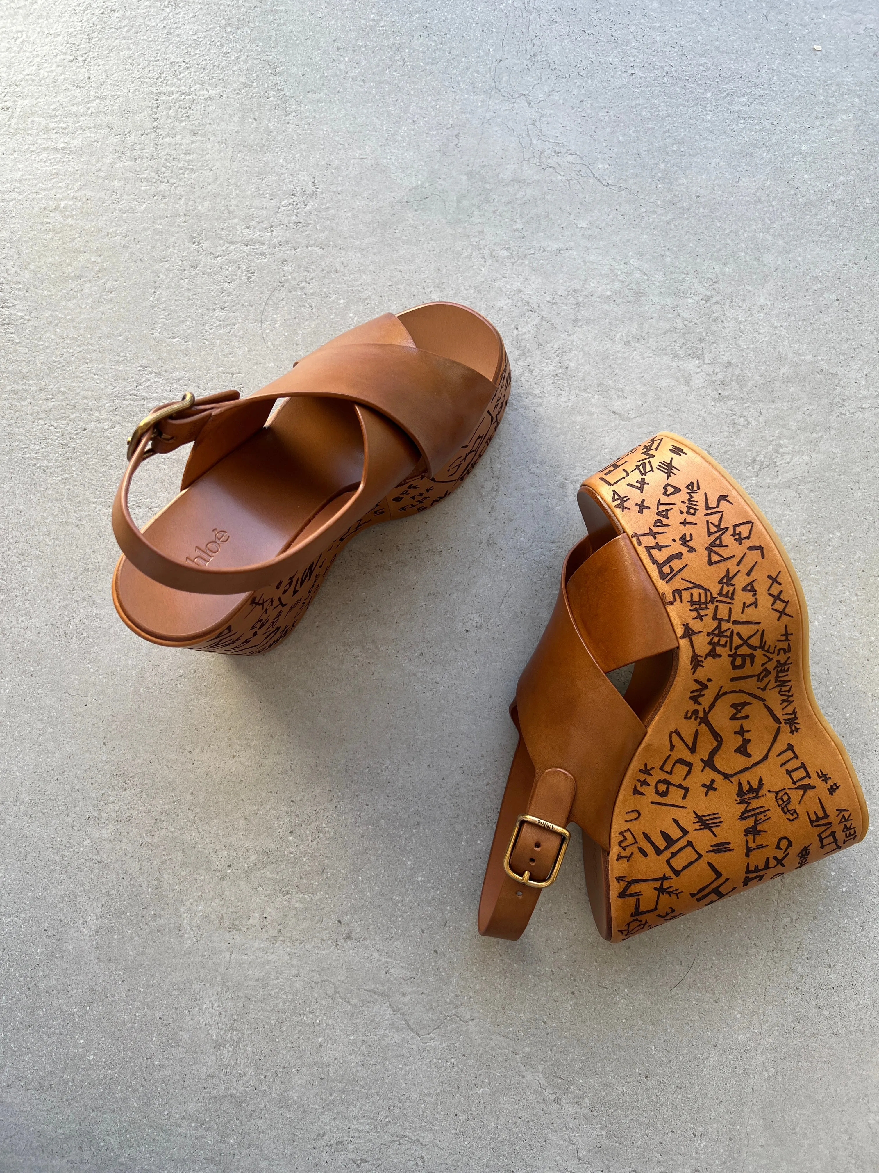 Chloé Shoes Maxime Wedge, Ginger Brown