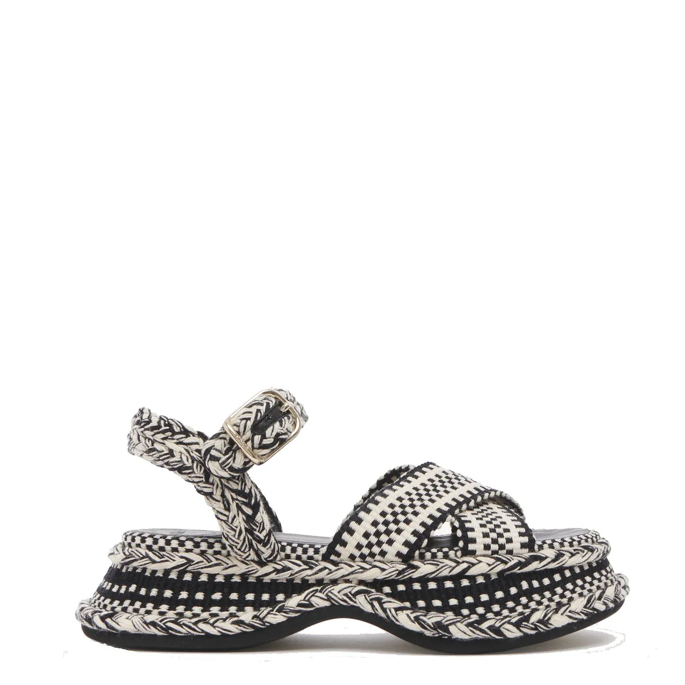 Chloé Shoes Meril Flatform Sandal, Black / White