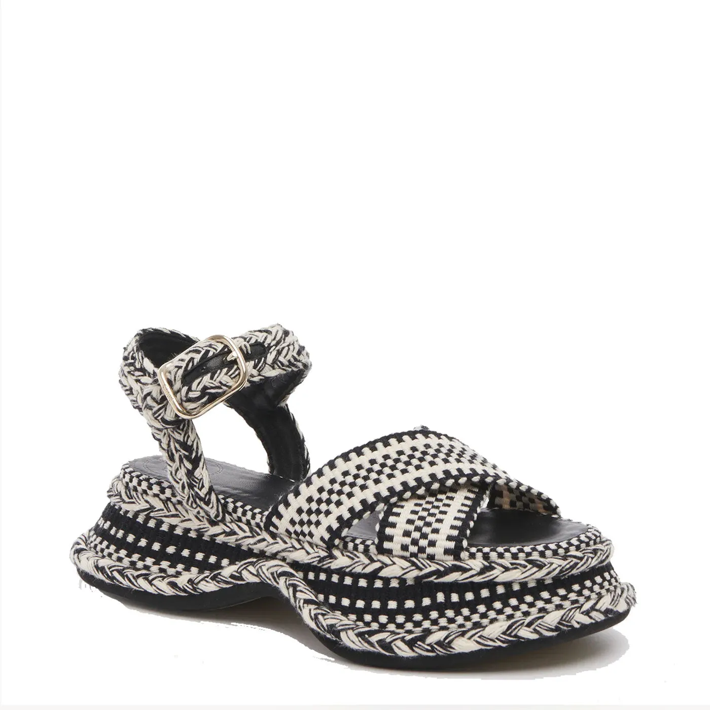 Chloé Shoes Meril Flatform Sandal, Black / White