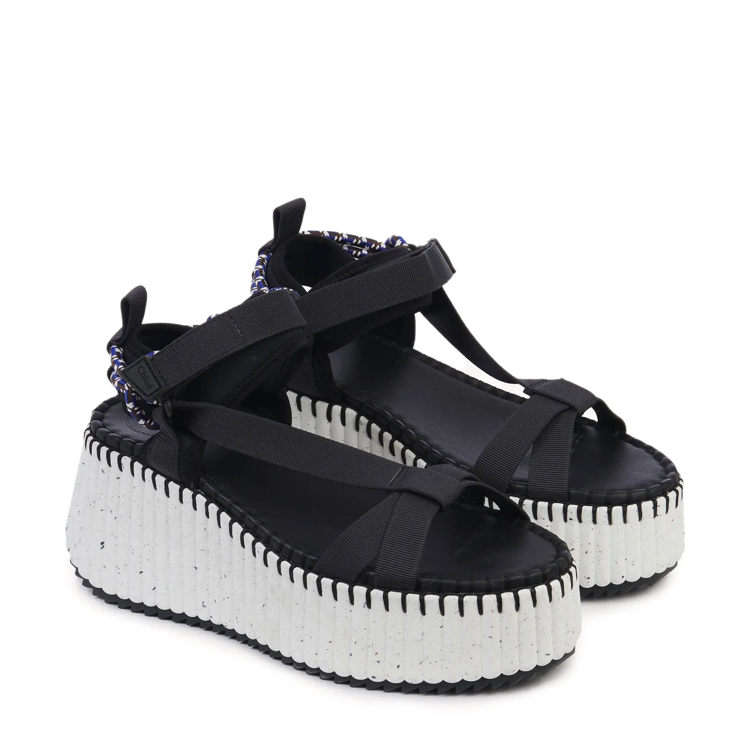 Chloé Shoes Nama Flatform Sandal, Black