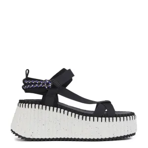 Chloé Shoes Nama Flatform Sandal, Black