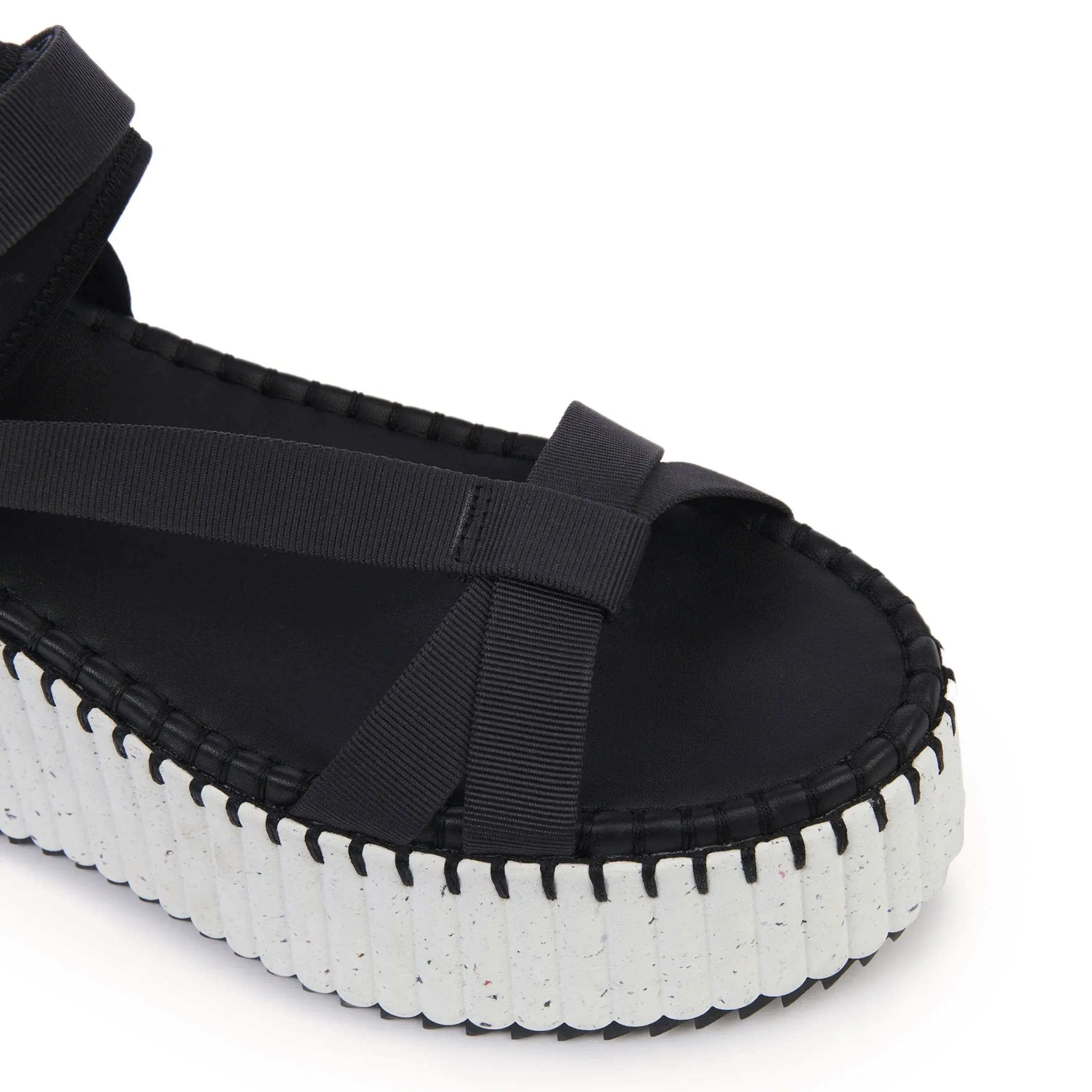 Chloé Shoes Nama Flatform Sandal, Black
