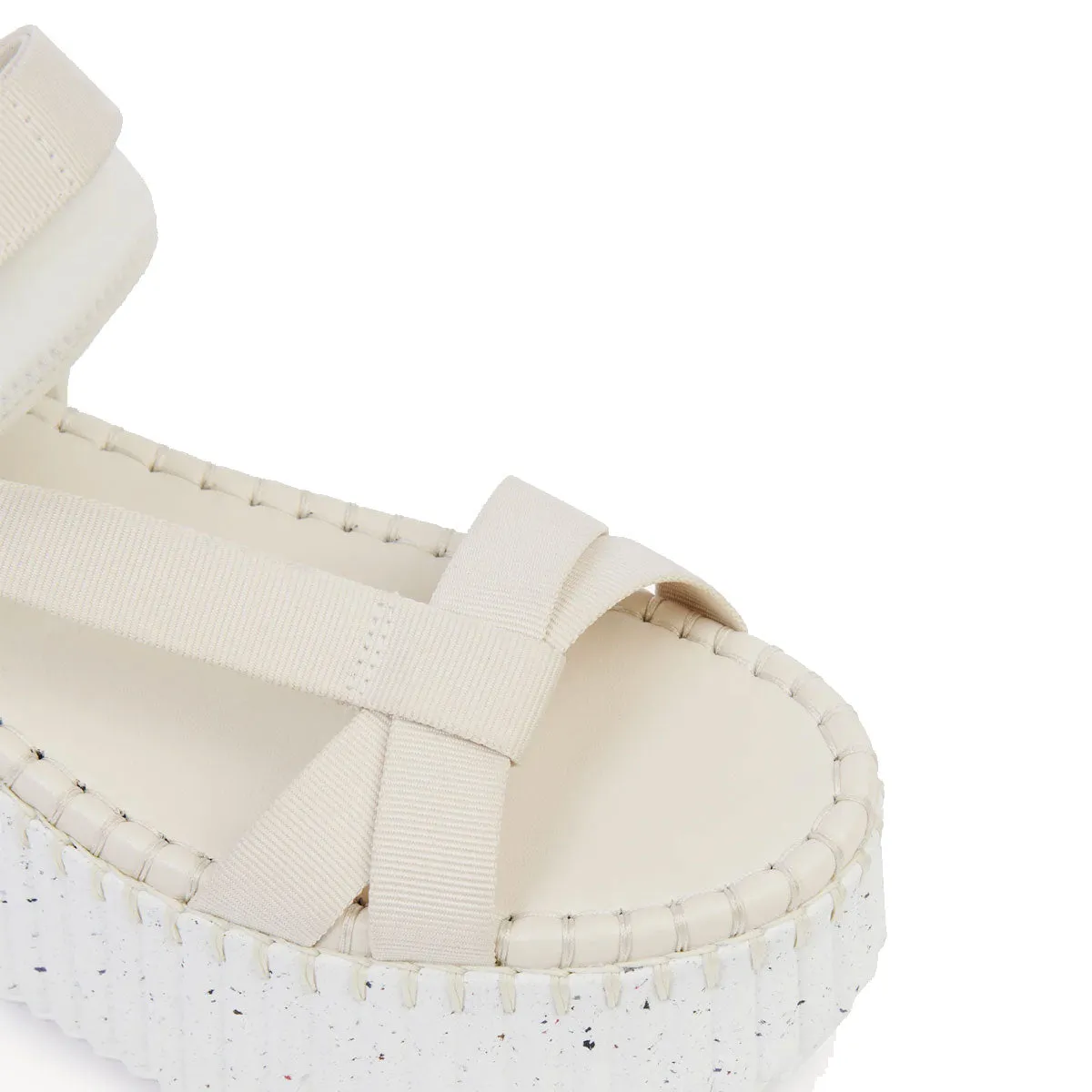 Chloé Shoes Nama Flatform Sandal, Pearly