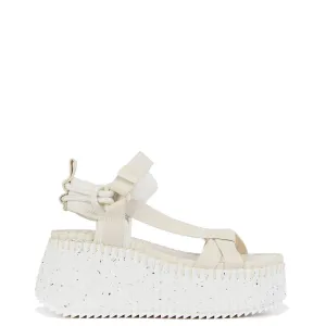 Chloé Shoes Nama Flatform Sandal, Pearly