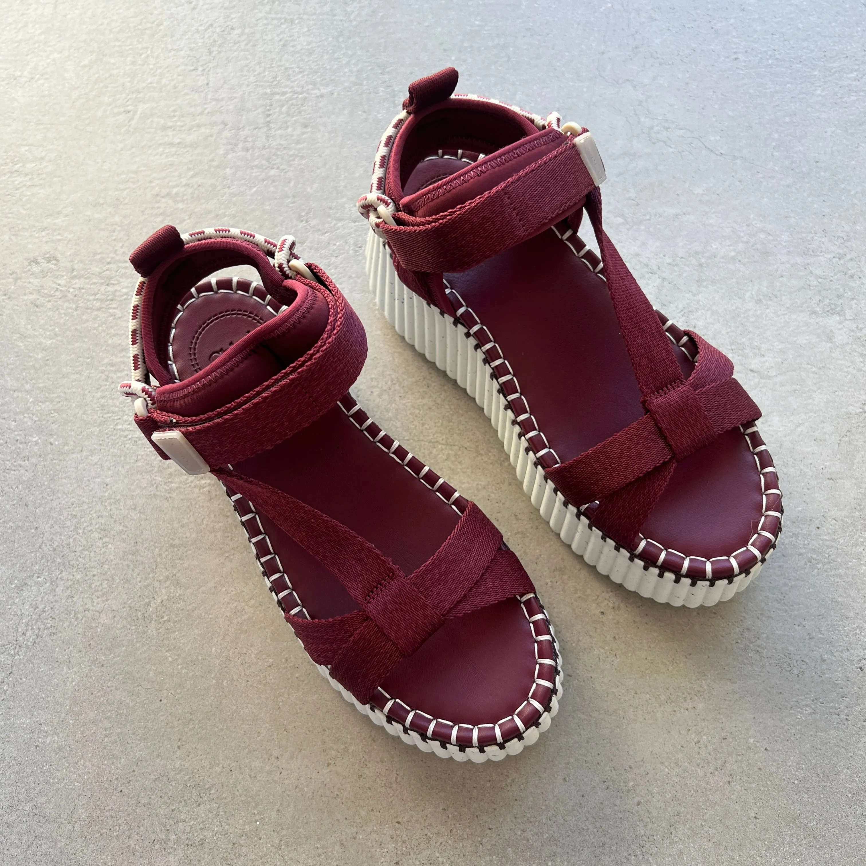 Chloé Shoes Nama Flatform Sandal, Ruby