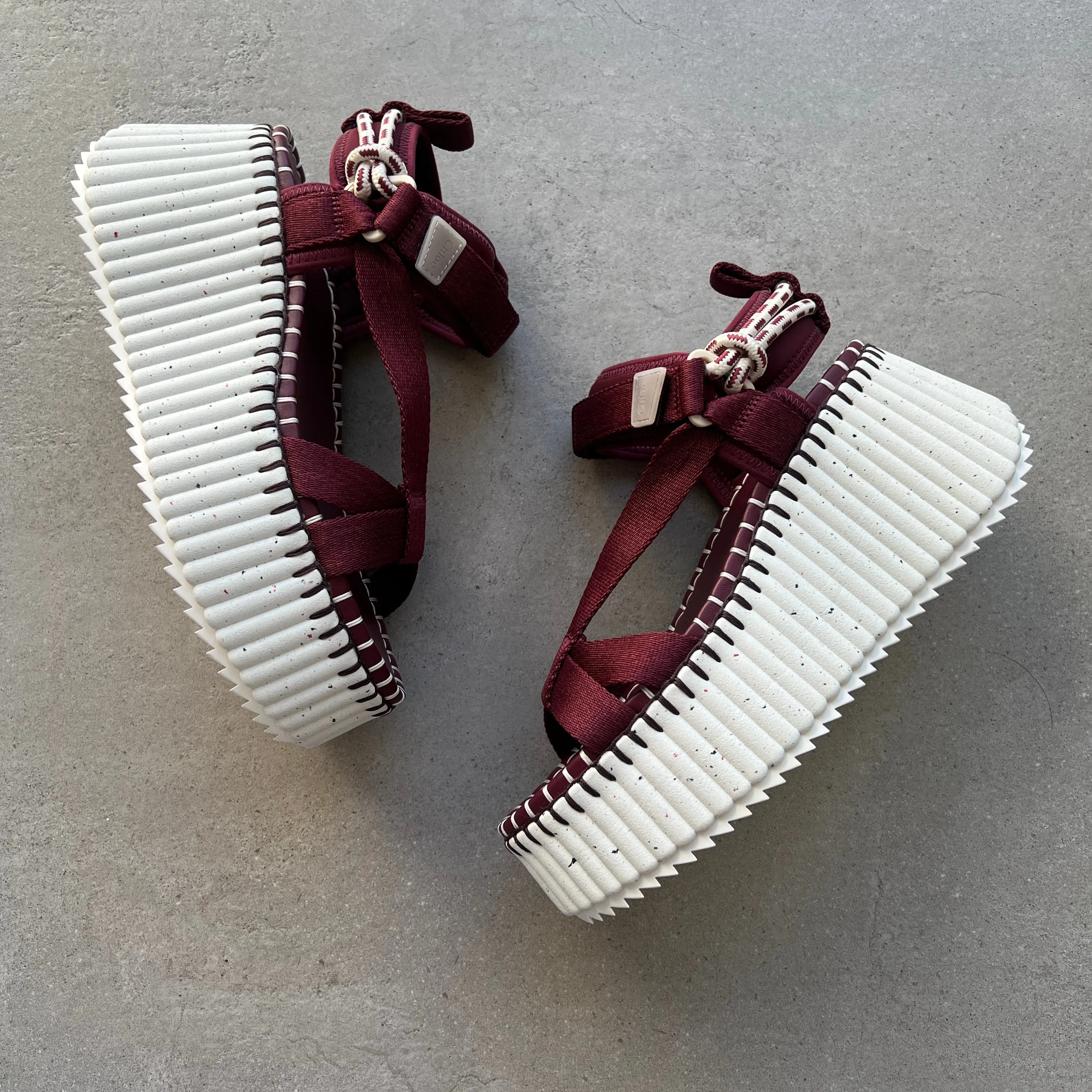 Chloé Shoes Nama Flatform Sandal, Ruby